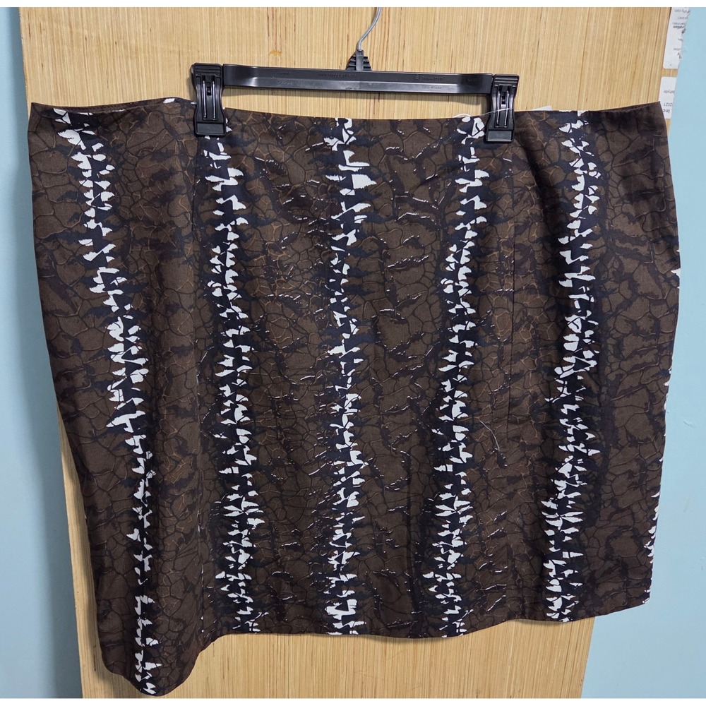 Refinity Limited Edition Womens XXL Brown Abstract Print Cotton Mini Skirt NWT
